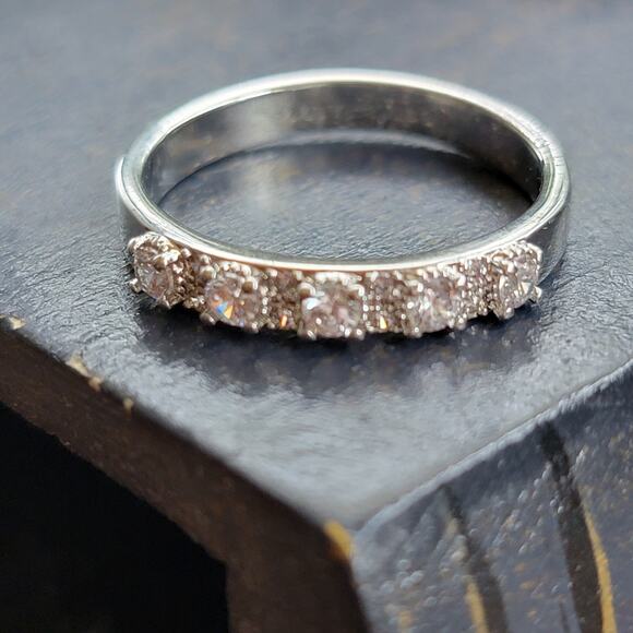 Classic Rhodium-Plated Size 9 Eternity Band with Sparkling Diamonds - Picture 4 of 9